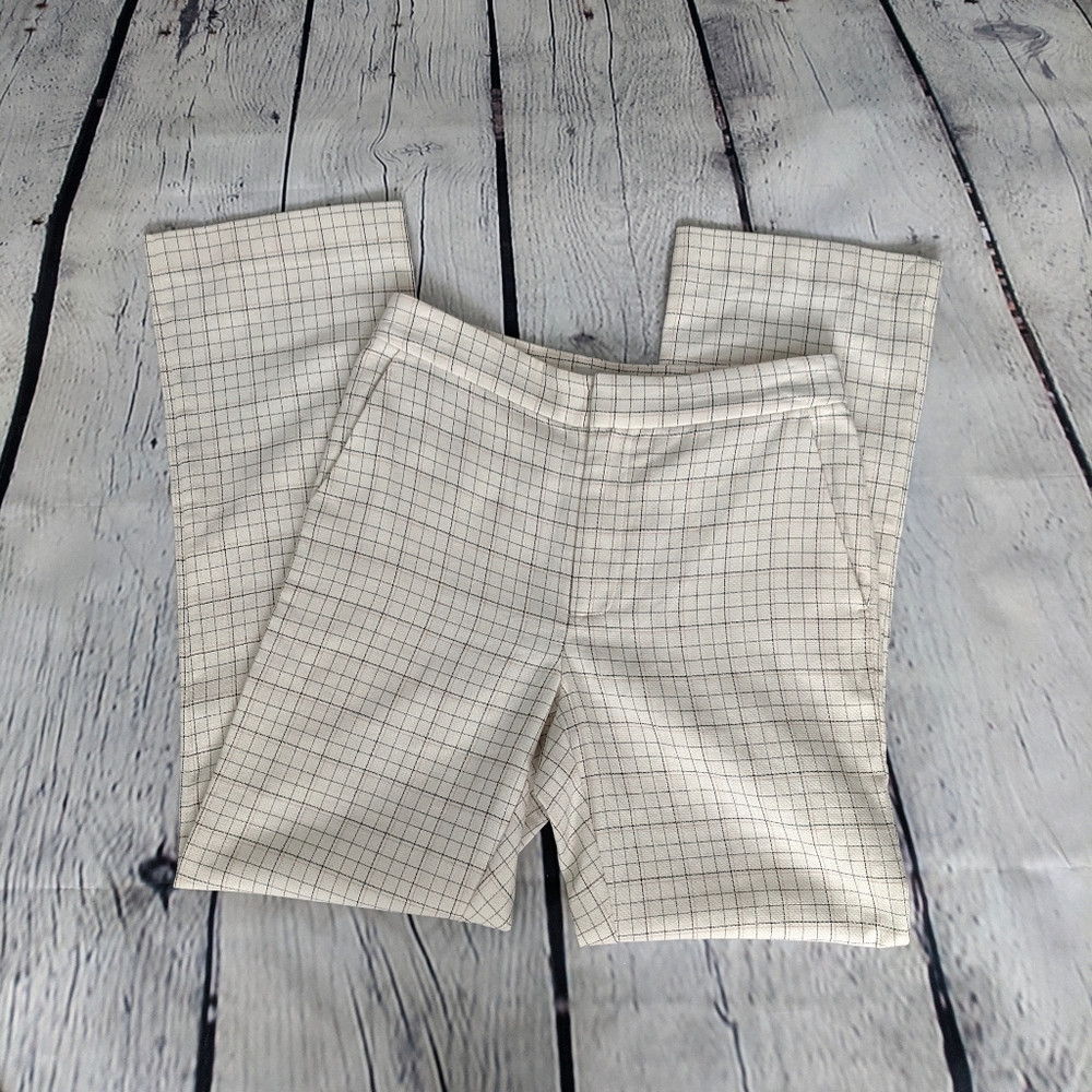 🆕 NEW Joie Dicra Plaid Crop Pants in Porcelain 00